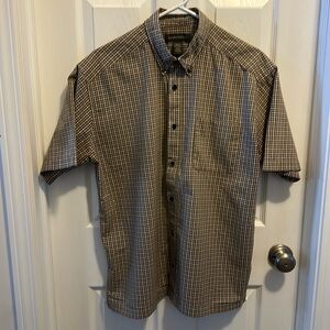 Banana Republic Brown Checkered Casual Button Down Shirt